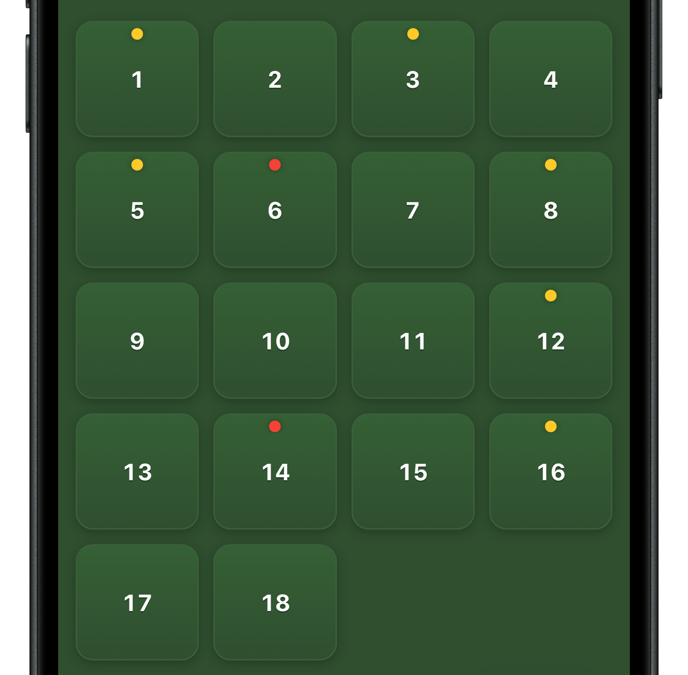 Snagging app home screen