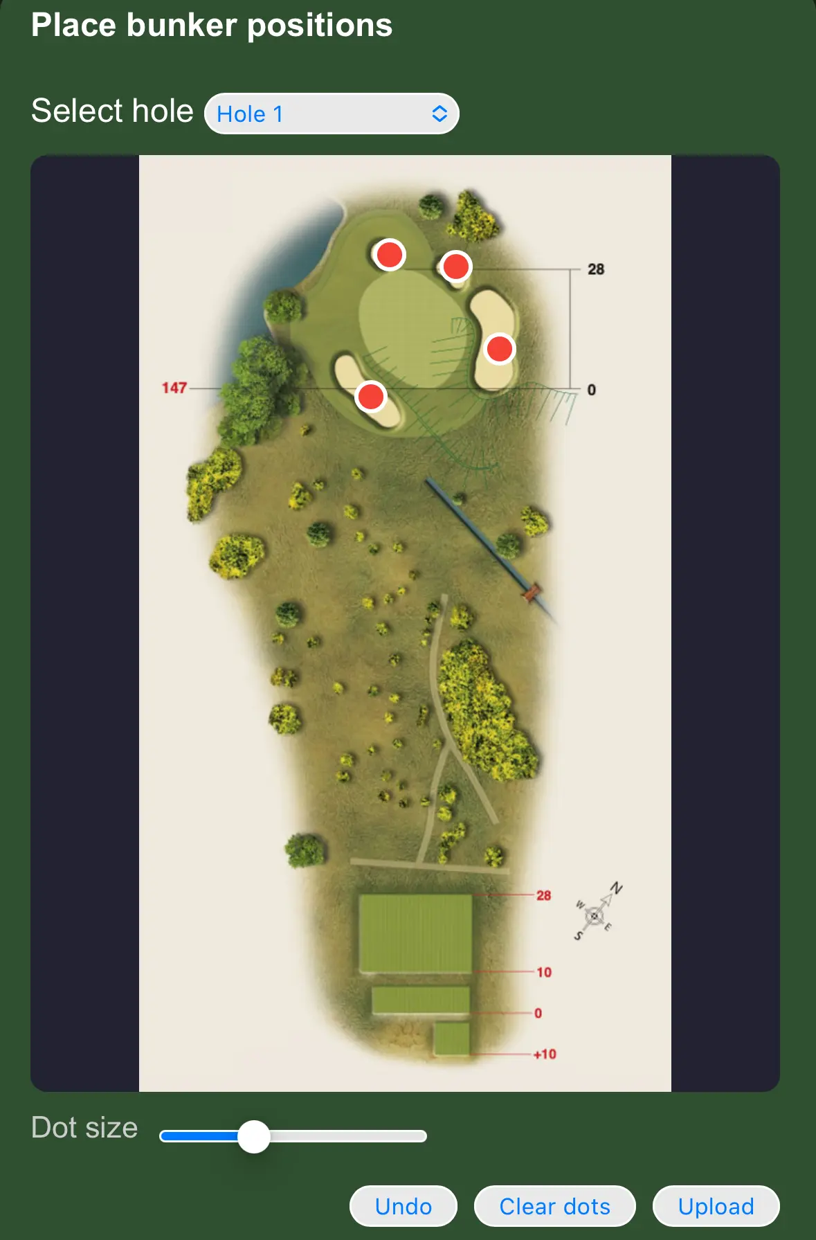 Tapping to add bunker dots (picture 7)